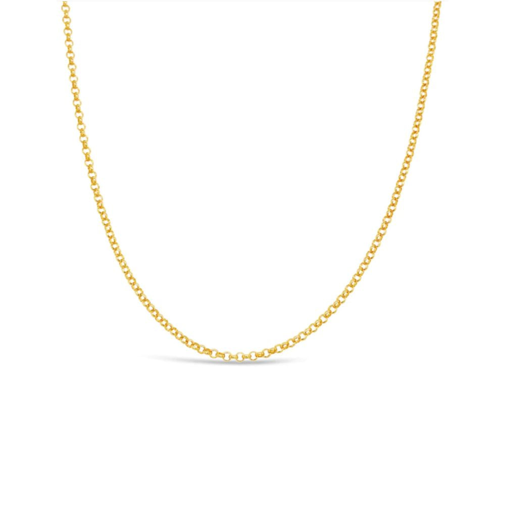 Omnia 9k Round Belcher Yellow Gold Chain - 45cm