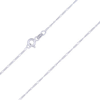 Omnia Sterling Silver 1:3 Figaro 45cm Chain