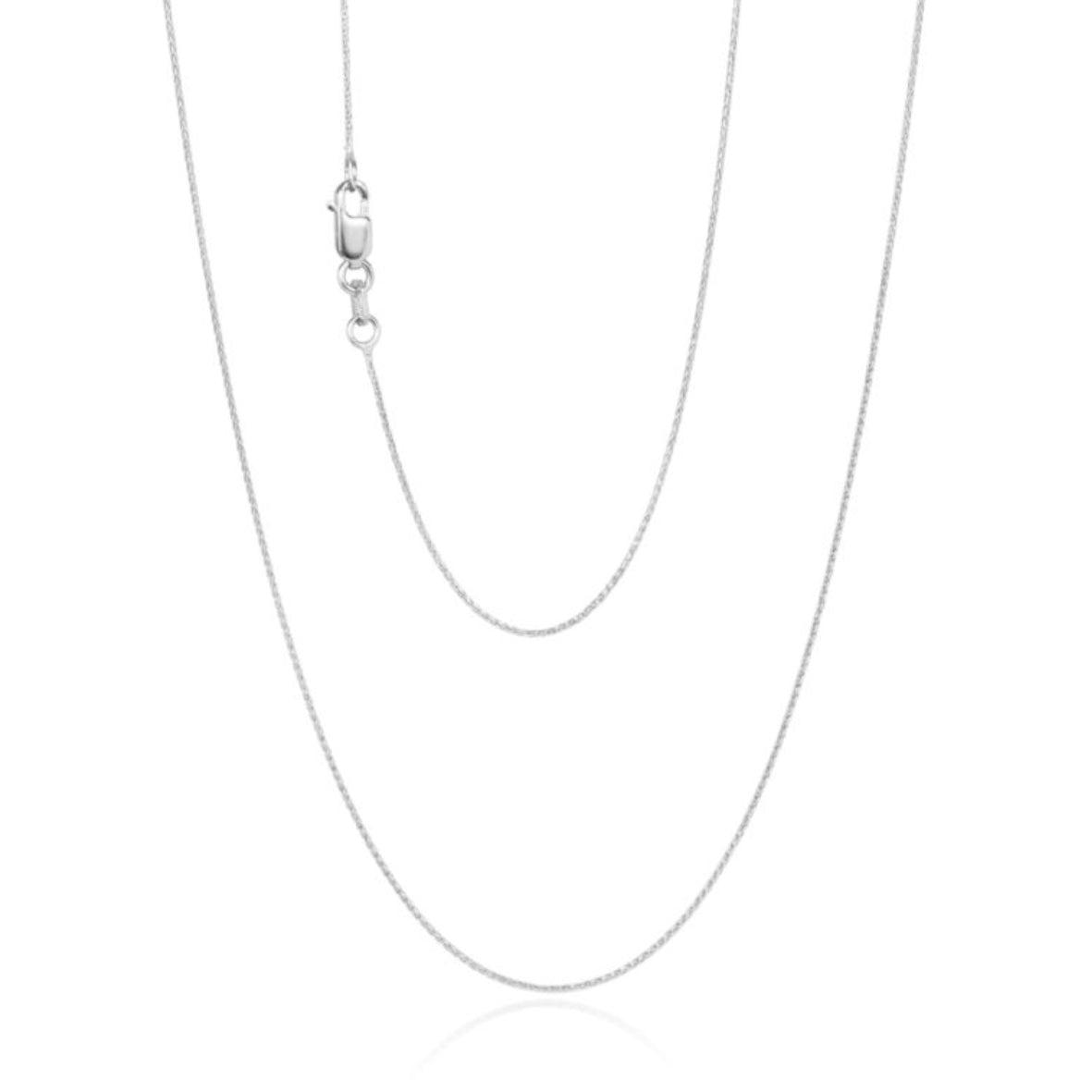 9ct White Gold Triple Wheat Chain Necklace | 45cm