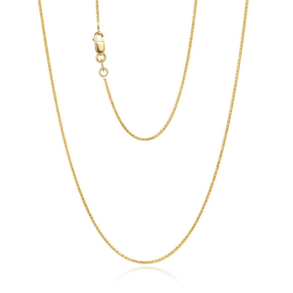 9ct Yellow Gold Triple Wheat Chain Necklace | 50cm