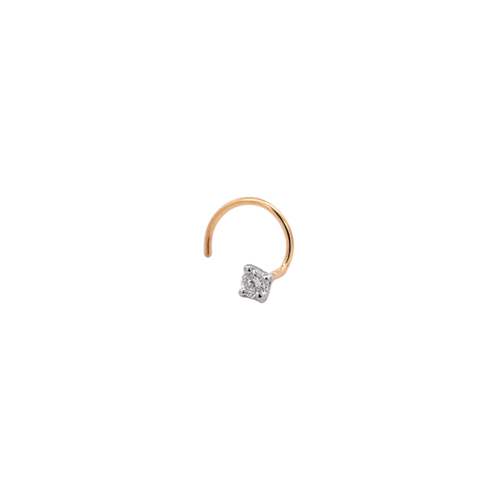 18k Yellow Gold Diamond Nose Stud