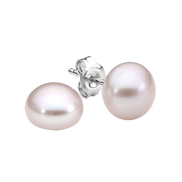 Allura Leray de 9mm Pink Pearl Stud Earrings