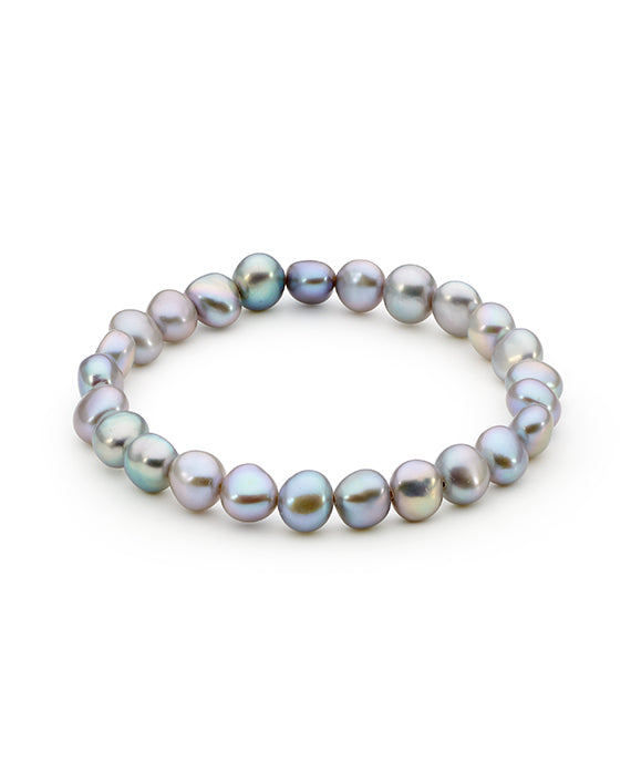 Allura Audrey Grey Pearl Stretch Bracelet