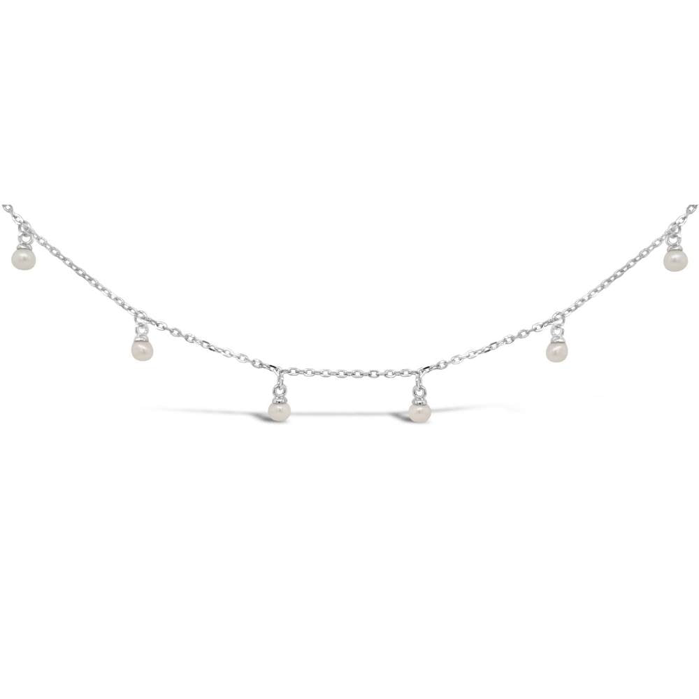 Allura Hanging Micro FW Pearl Pearl 28cm Anklet | Silver RH