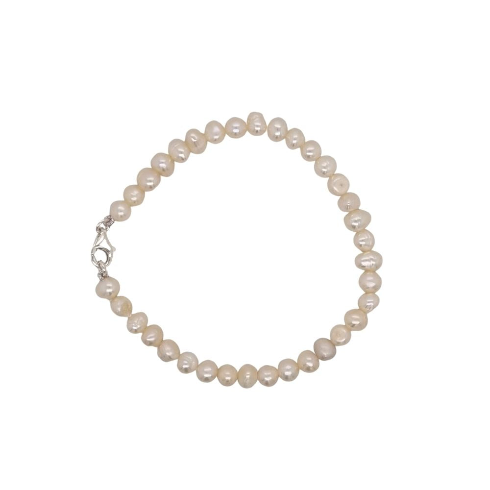 Allura Midi Baroque FW Pearl Bracelet | Silver | 18cm