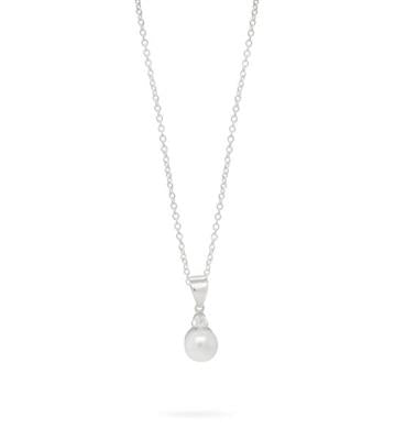 Allura Sterling FW Pearl & CZ Necklace