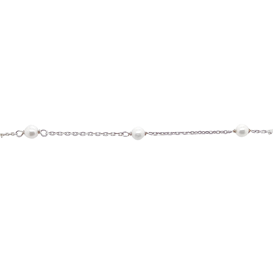 Alura Sterling Silver Fresh Water Pearl 19cm Bracelet