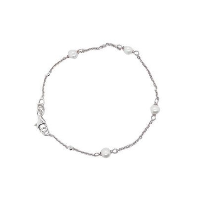 Alura Sterling Silver Fresh Water Pearl 19cm Bracelet