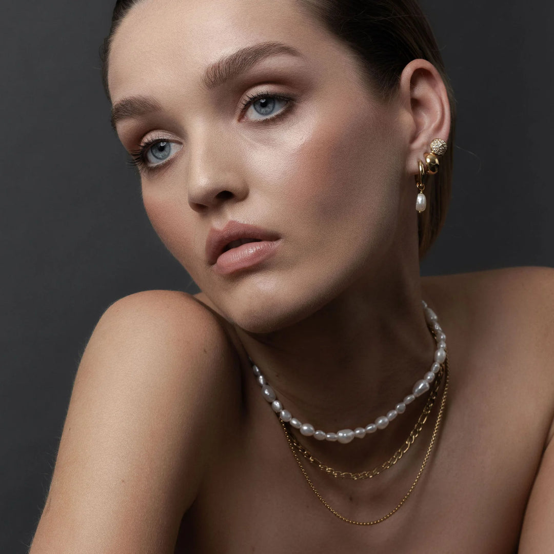 Silk & Steel Allure Necklace Pearl + Silver