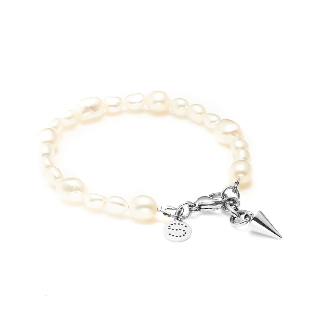 Silk & Steel Allure Bracelet Pearl + Silver