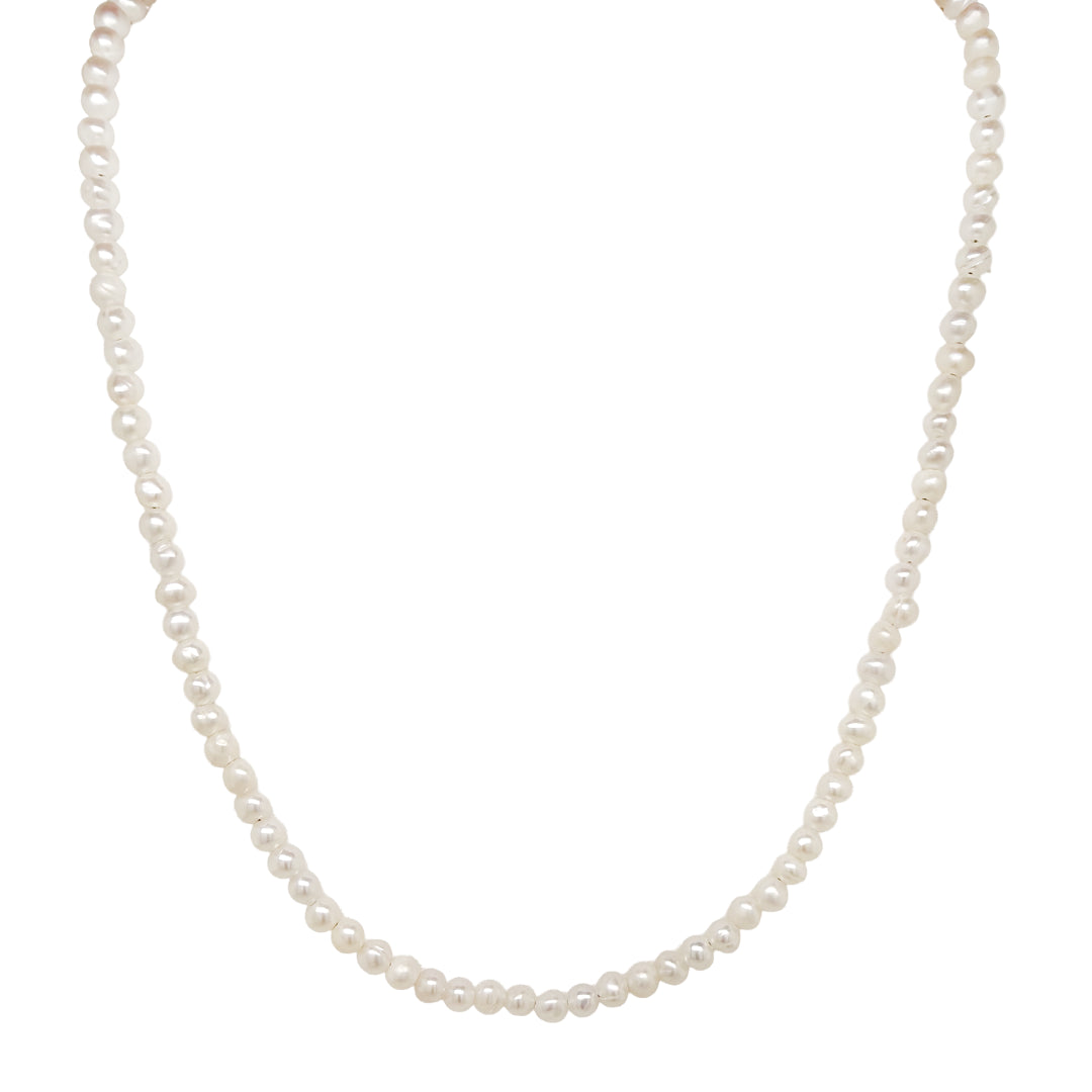 Allura Micro Fresh Water Pearl Necklace | Silver | 40cm