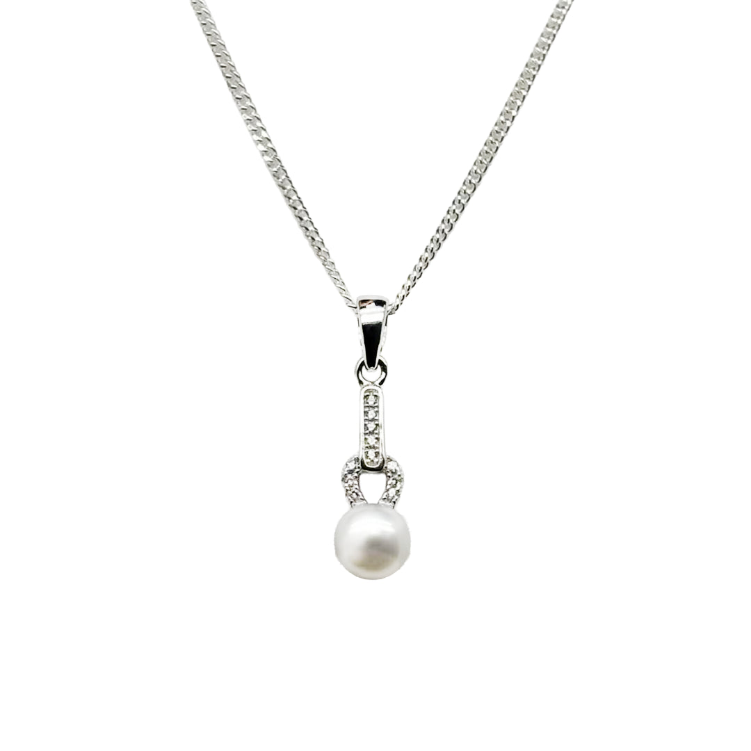 Allura Link Pearl Pendant | Sterling Silver