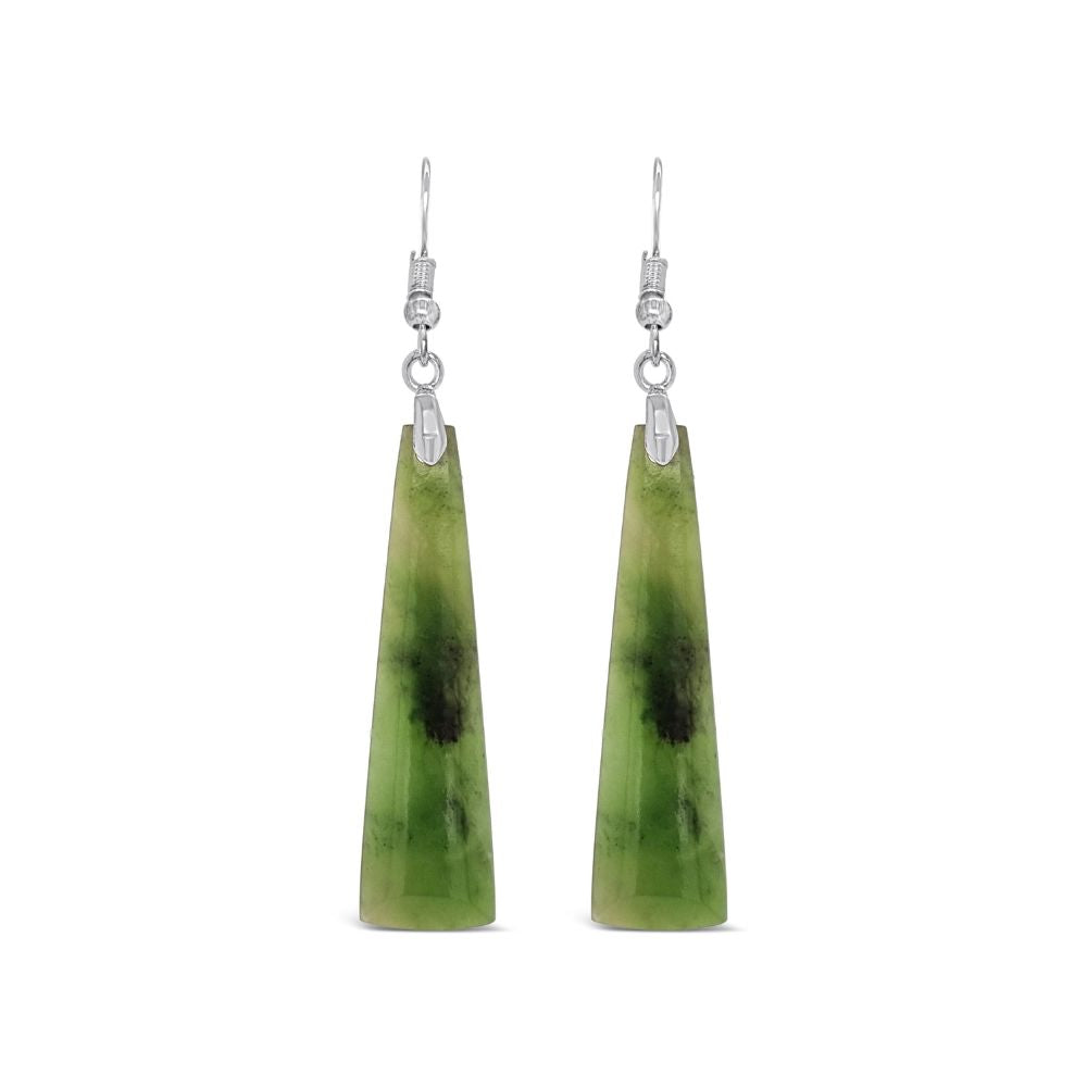 Wild at Heart Green Stone Drop Earrings | Silver