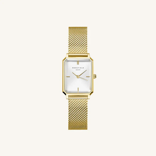Rosefield Octagon XS Mesh Gold Watch