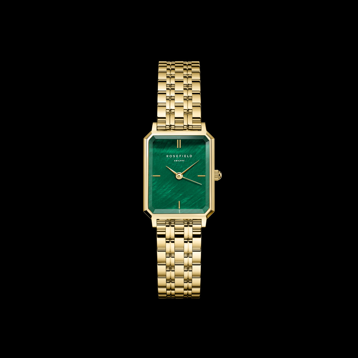 Rosefield Octagon XS Green Dial YG Blet Watch