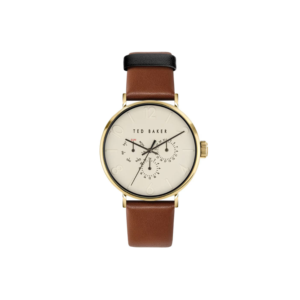 Ted Baker Phylipa Yellow Gold Case & Leather Strap