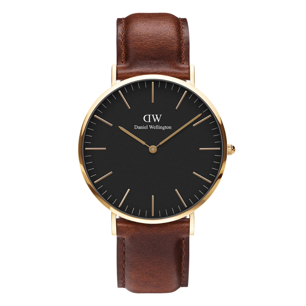 Daniel Wellington Classic St Mawes | Black Dial | Gold