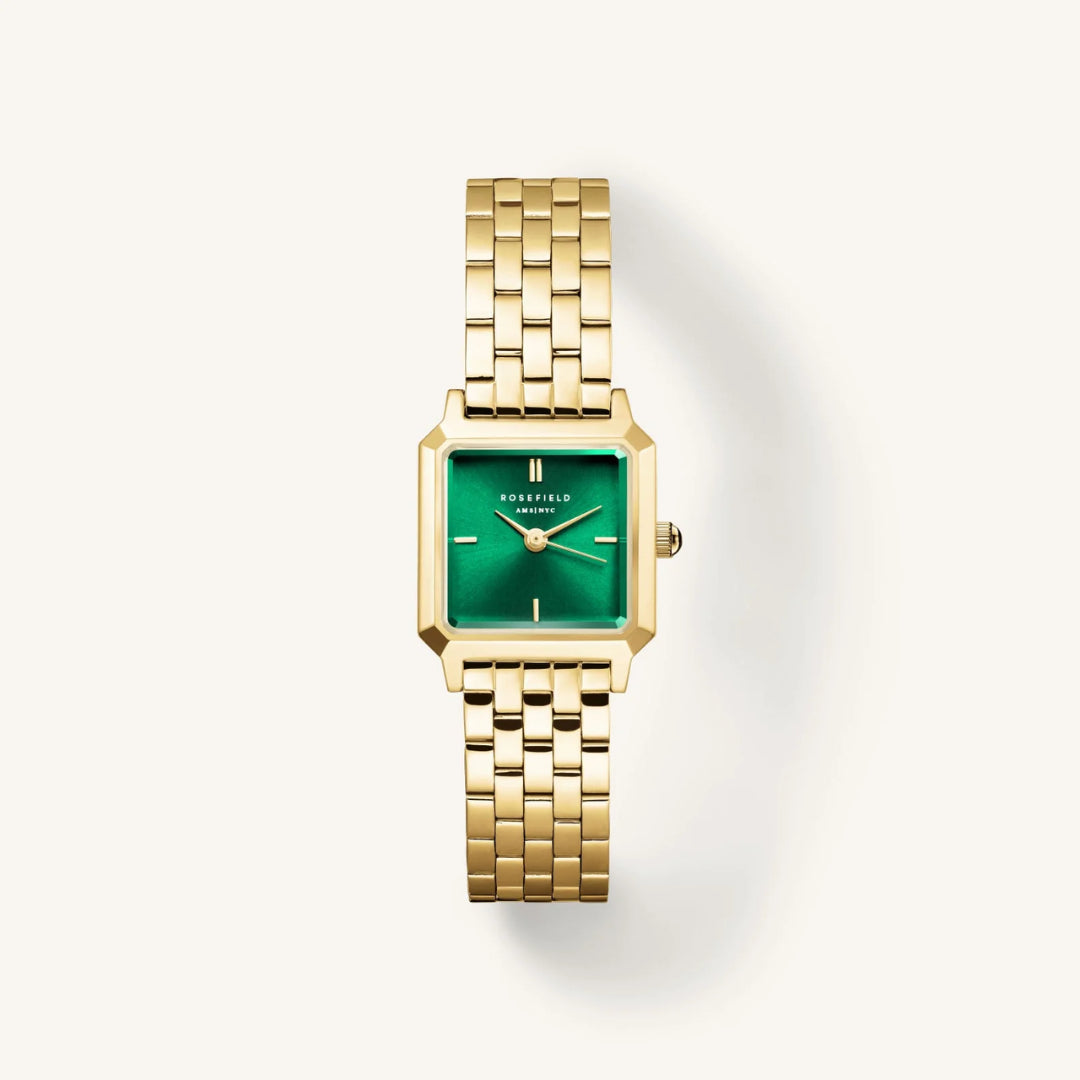 Rosefield Boxelle Emerald Yellow Gold & Emerald Watch