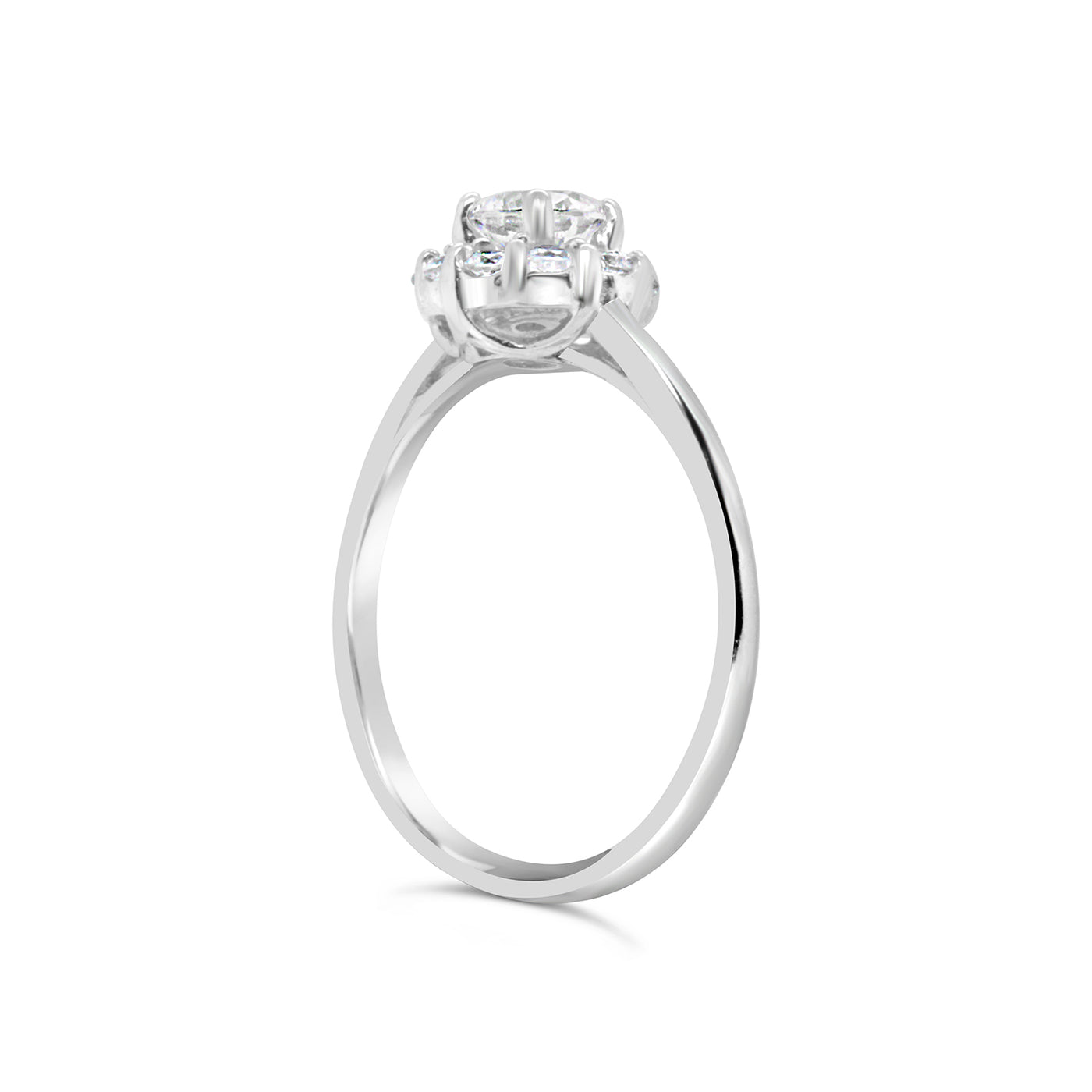 Promise Sterling Silver CZ Halo Cluster Ring