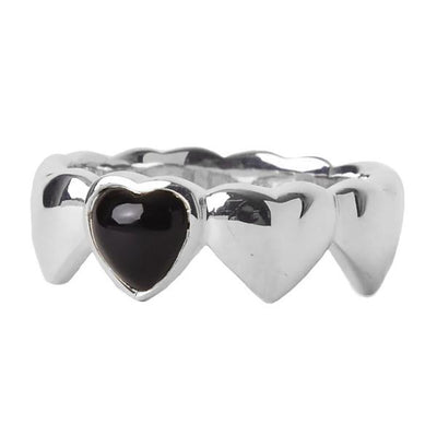Stolen Girlfriends Club Band of Hearts Onyx Ring