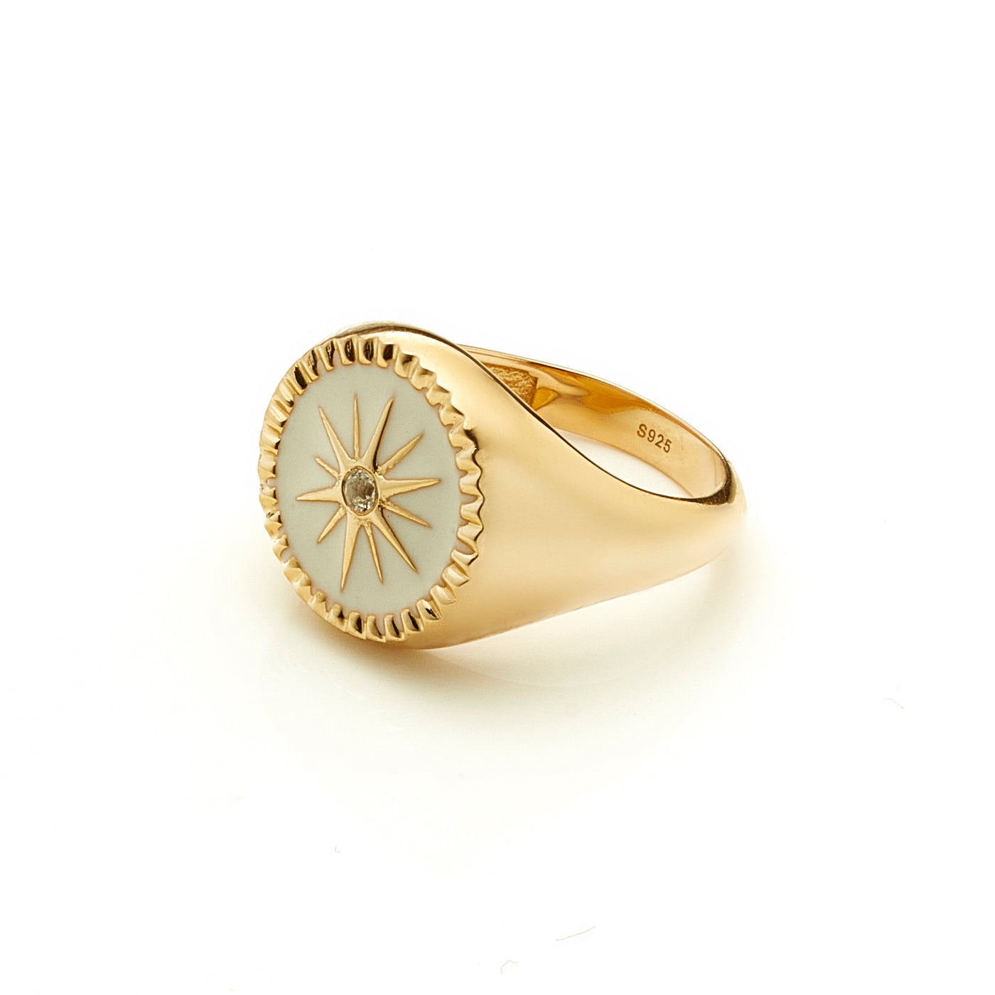 Silk & Steel Guiding Star Signet Ring | Gold