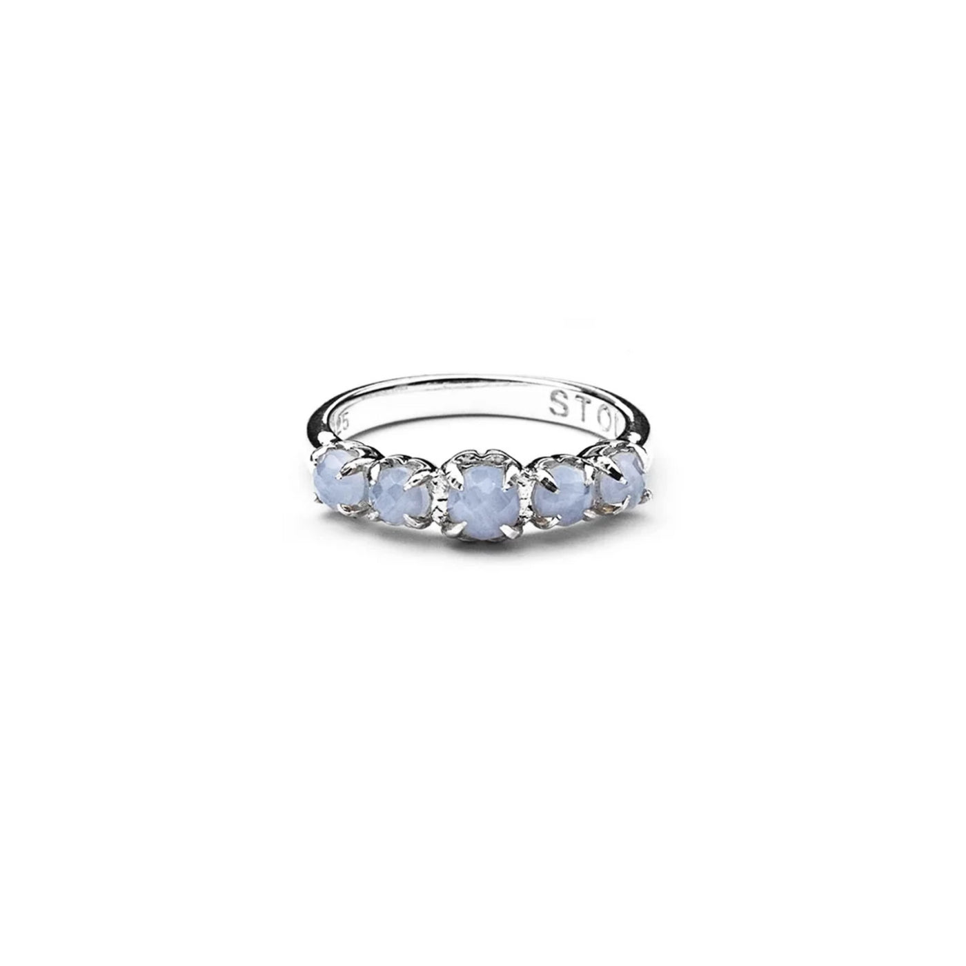 SGC Halo Cluster Blue Lace Agate Ring