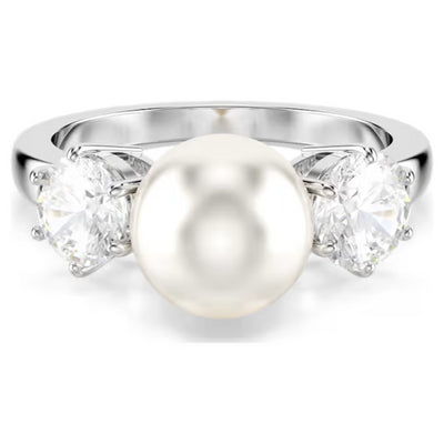 Swarovski Matrix Rhodium Plated Pearl Ring (55)