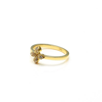 Silk+Steel | Flora | Ring | Clear + Gold | Size N