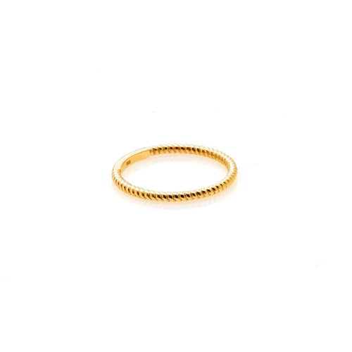 Silk + Steel | Mini Rope | Superfine | Gold Plated | Ring | Size O