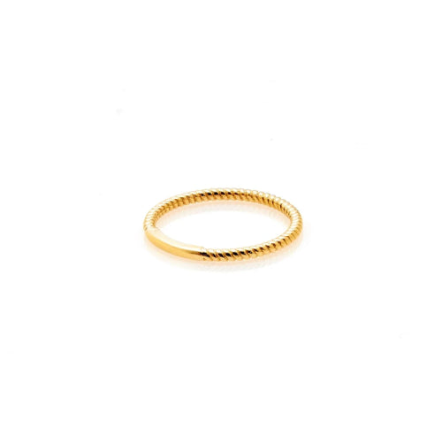 Silk + Steel | Mini Rope | Superfine | Gold Plated | Ring | Size O