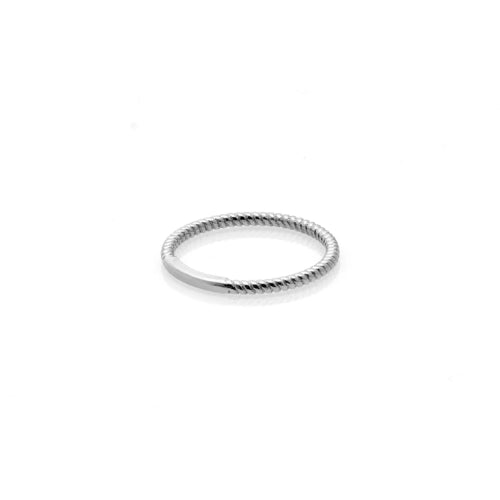 Silk + Steel | Mini Rope | Superfine | Silver | Ring | Size O