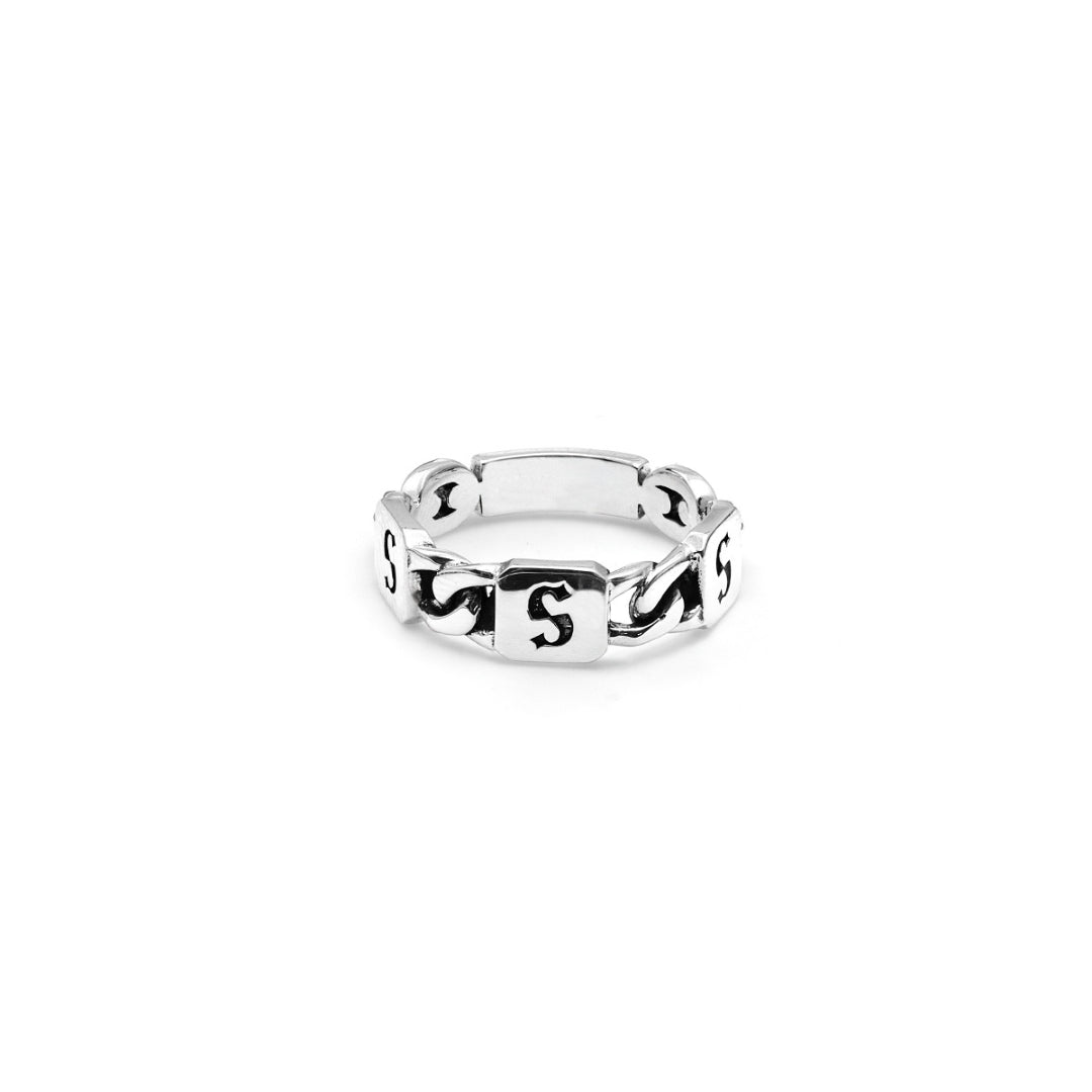 Stolen Girlfriend Club | Heavy Metal Heart | Multi S-Logo Tag | Ring | Size Q