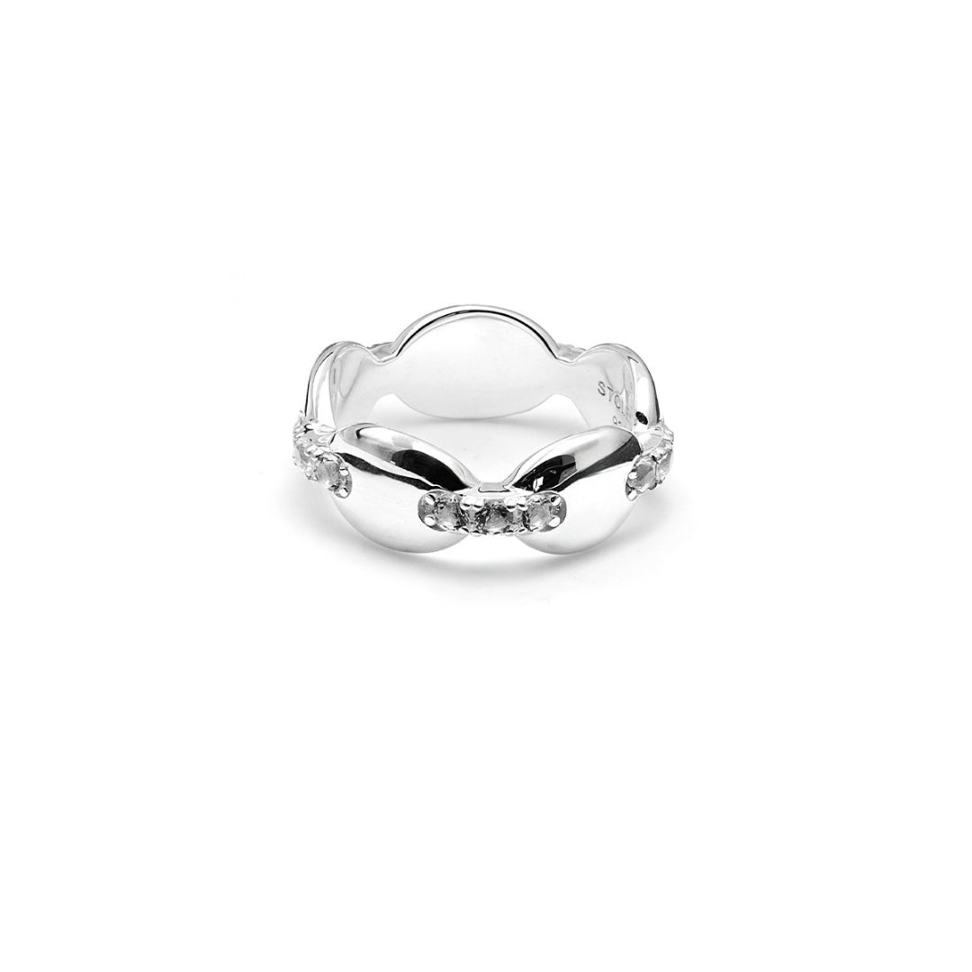 Stolen Girlfriend Club | Macro Dusted | White Topaz | Mariners | Ring | Size Q