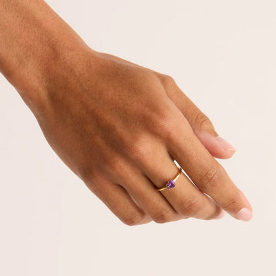 By Charlotte | Kindred | 18k Gold Vermeil | Birthstone | February | Ring | Size N