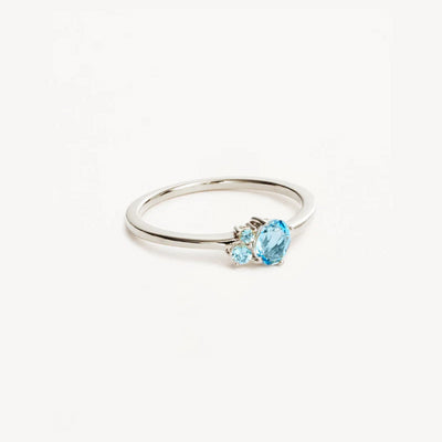 By Charlotte | Kindred | March | Birthstone | Silver | Ring | Size N