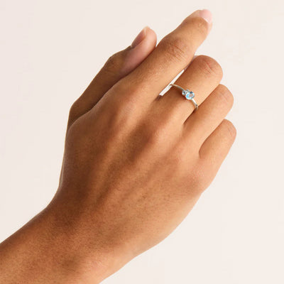 By Charlotte | Kindred | March | Birthstone | Silver | Ring | Size N