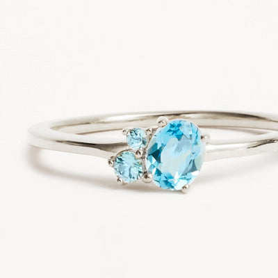 By Charlotte | Kindred | March | Birthstone | Silver | Ring | Size N