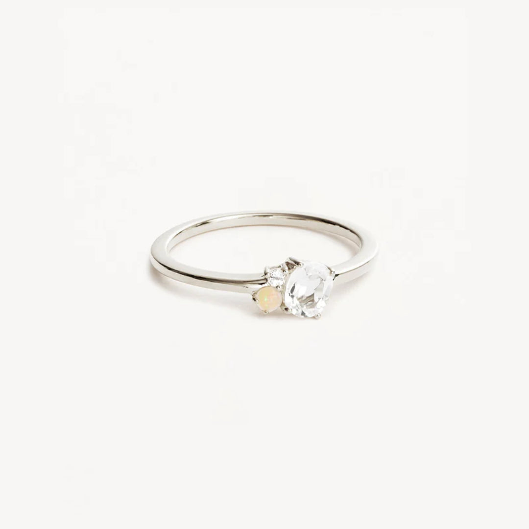 By Charlotte | Kindred | April | Birthstone | Silver | Ring | Size N