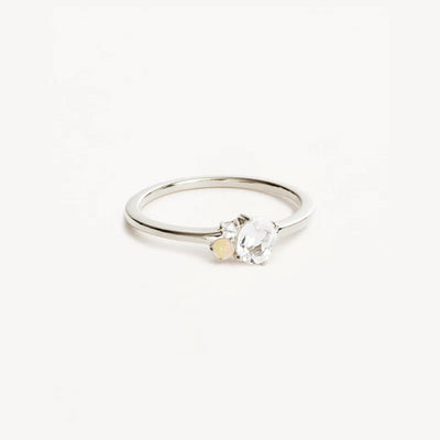 By Charlotte | Kindred | April | Birthstone | Silver | Ring | Size N