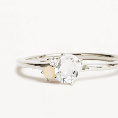 By Charlotte | Kindred | April | Birthstone | Silver | Ring | Size N