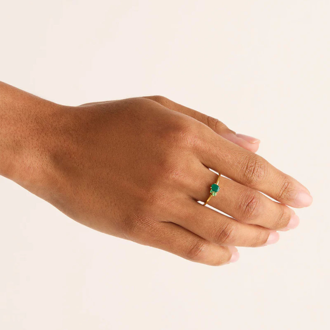 By Charlotte | Kindred | 18k Gold Vermeil | Birthstone | May | Ring | Size N