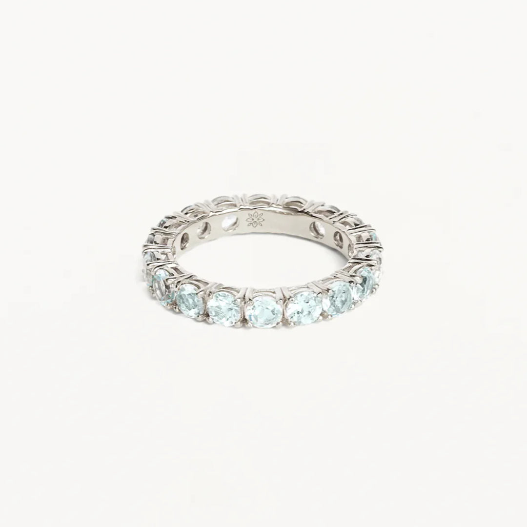 By Charlotte | Infinite Skies | Silver | Blue Topaz | Ring | Size N