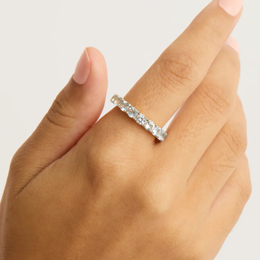 By Charlotte | Infinite Skies | Silver | Blue Topaz | Ring | Size N