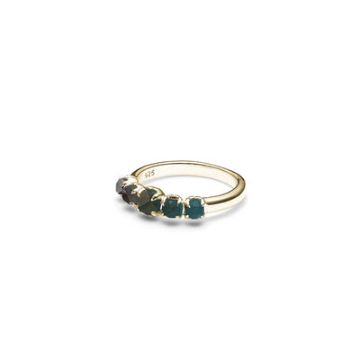 Stolen Girlfriend Club | Halo Cluster | Moodstone | Gold Plated | Ring | Size Q