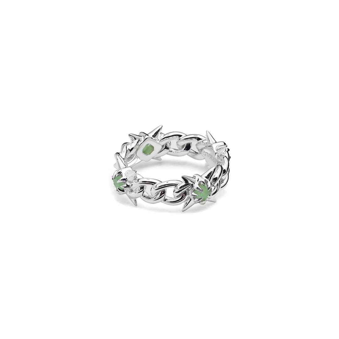 Stolen Girlfriend Club | Precious Punk | Green Amethyst | Eternity Ring | Size Q