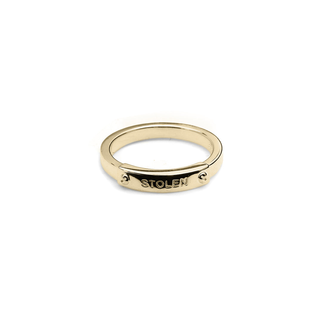 Stolen Girlfriend Club | Bolted | Narrow Band | Gold Plated | Ring | Size Q