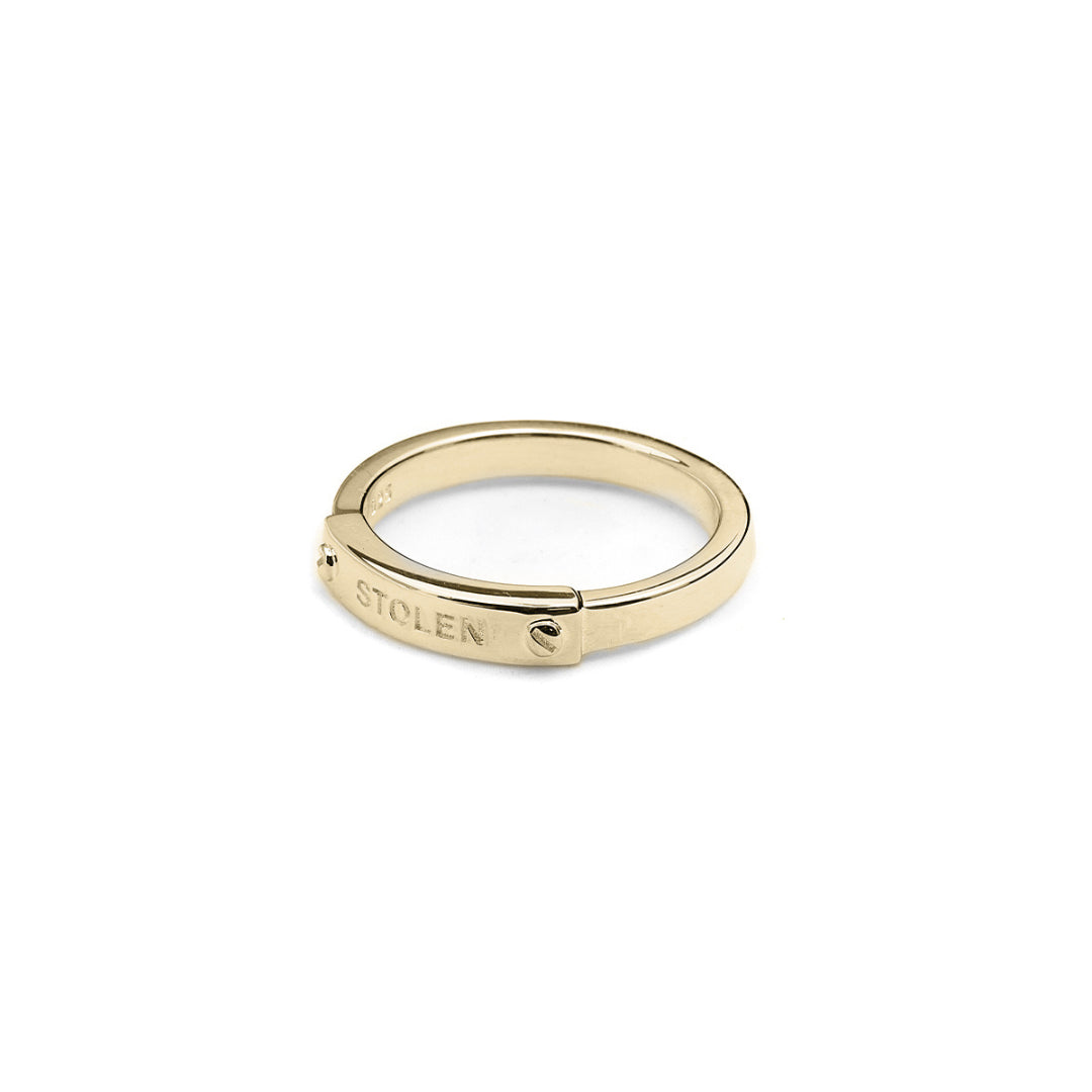 Stolen Girlfriend Club | Bolted | Narrow Band | Gold Plated | Ring | Size Q