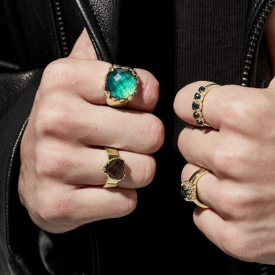 Stolen Girlfriends Club Moodstone Claw Crystal Ring | 18K Gold Plated