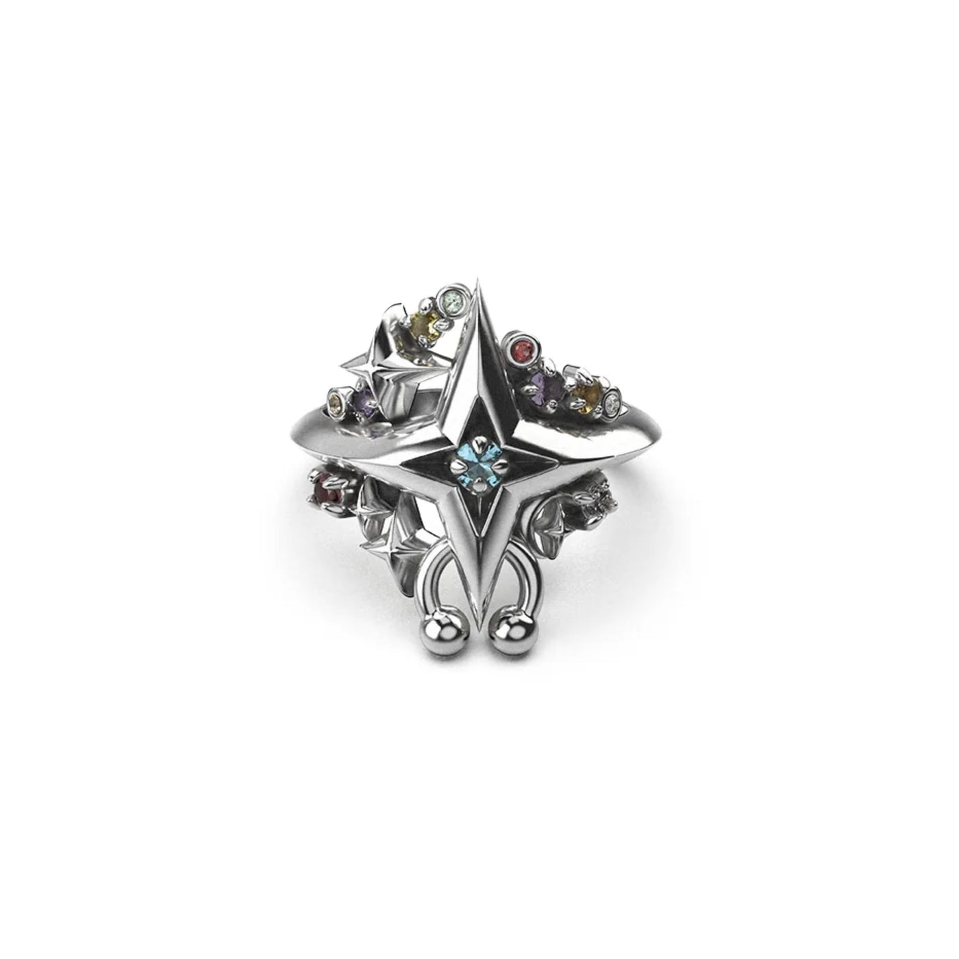 Stolen Girlfriends Club Cosmic Punk Cluster Ring | Sterling Silver | Size Q