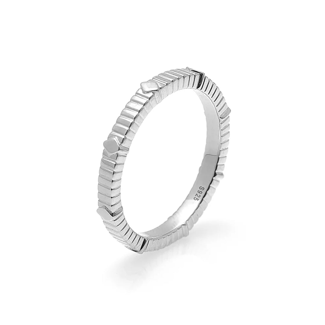 Silk & Steel Unity Stacker Ring Silver